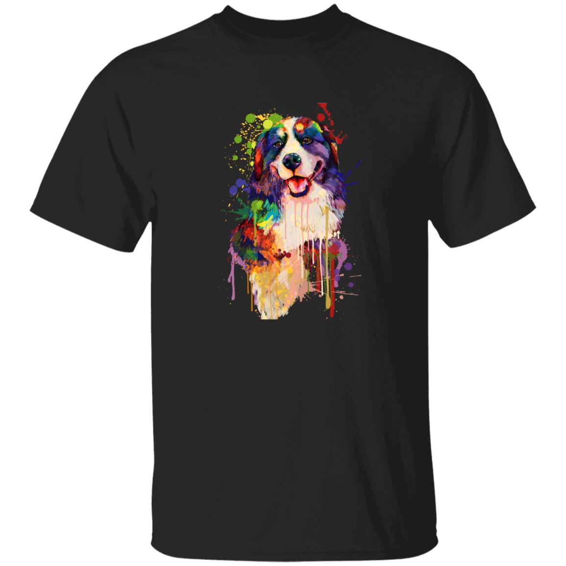 Watercolor Art Bernese Mountain dog Unisex shirt S-2XL black navy dark heather-Black-Family-Gift-Planet