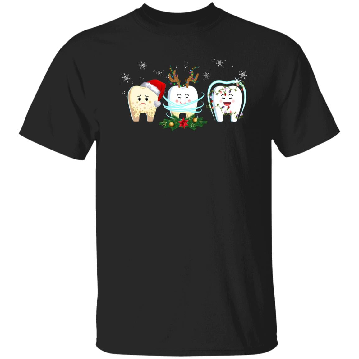 Dentist Christmas Unisex shirt tooth tee Black Dark Heather-Family-Gift-Planet