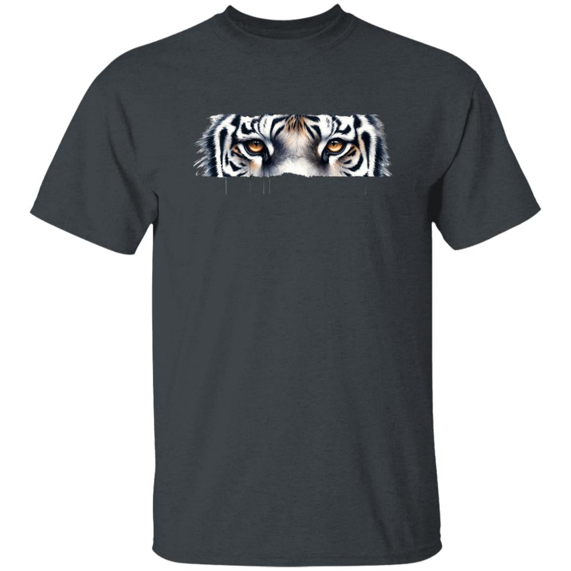 White Tiger Eyes Unisex T-shirt Black Navy Dark Heather-Family-Gift-Planet