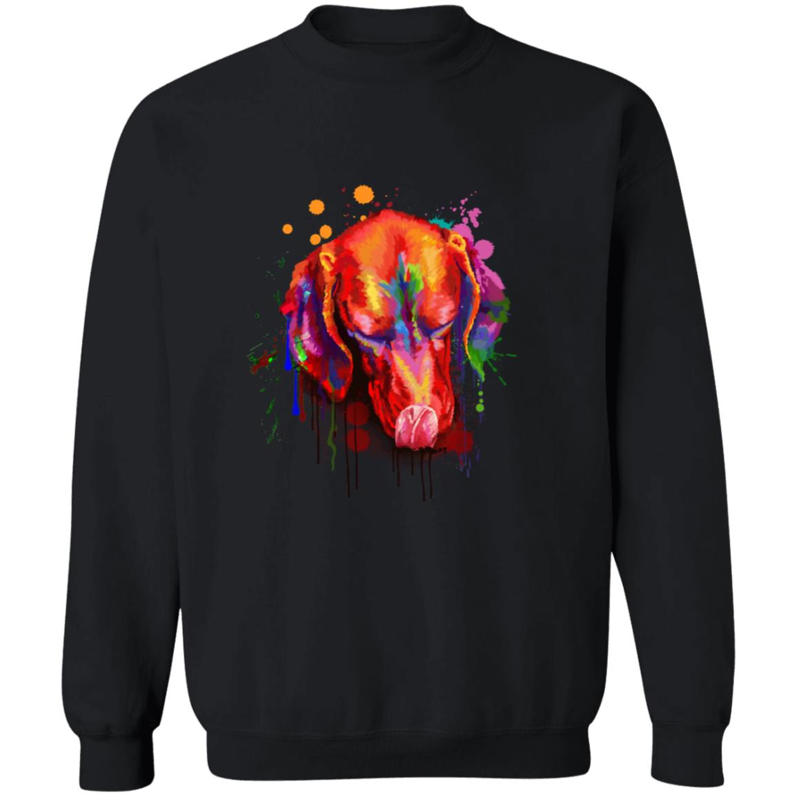 Cool Vibrant digital Vizsla dog Unisex Crewneck Sweatshirt-Family-Gift-Planet