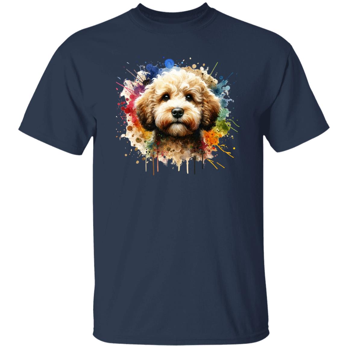 Artistic Lagotto Romagnolo Color Splash Unisex T-shirt Black Navy Dark Heather-Family-Gift-Planet