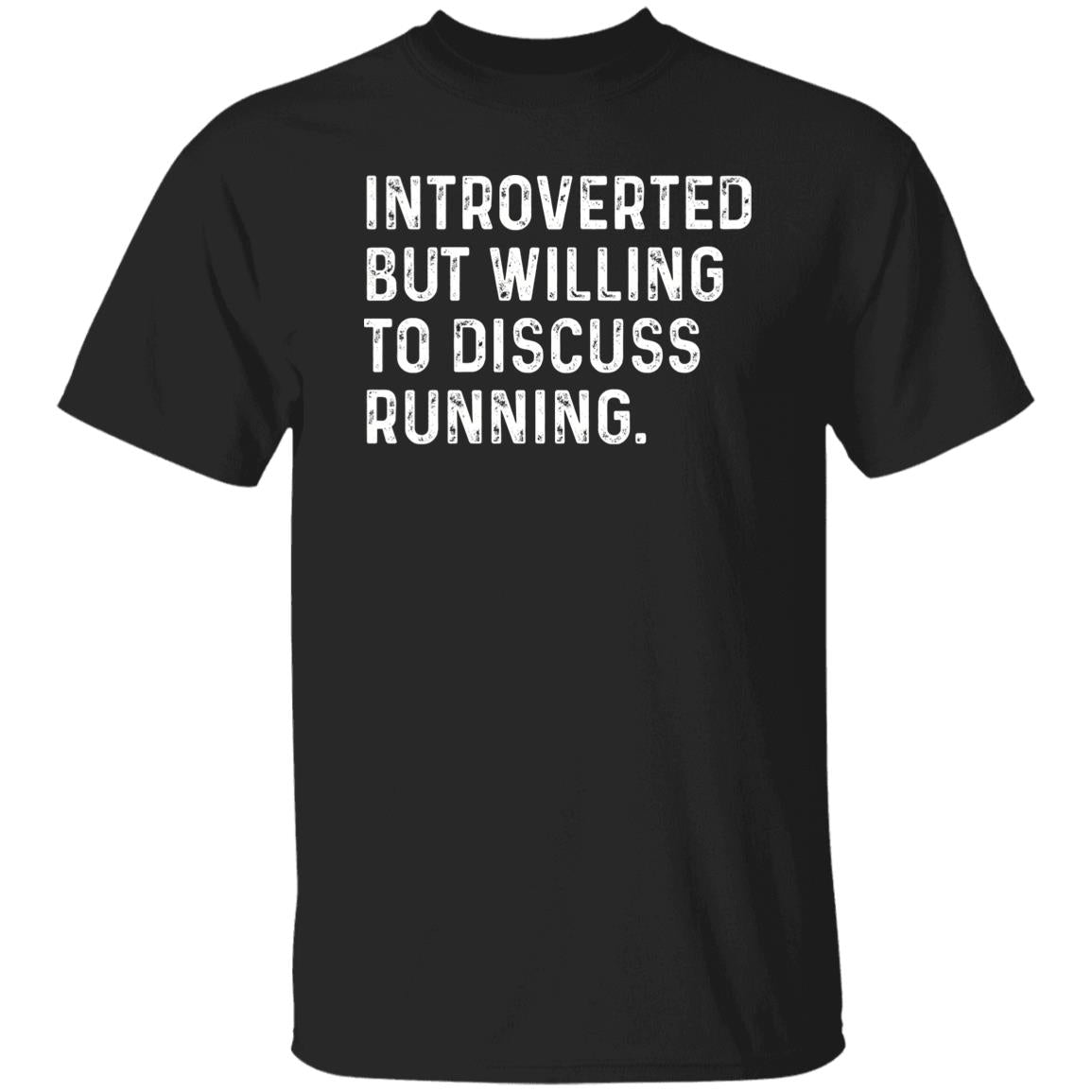 Introverted but willing to discuss Running Unisex T-shirt Runner tee Black Navy Dark Heather-Black-Family-Gift-Planet