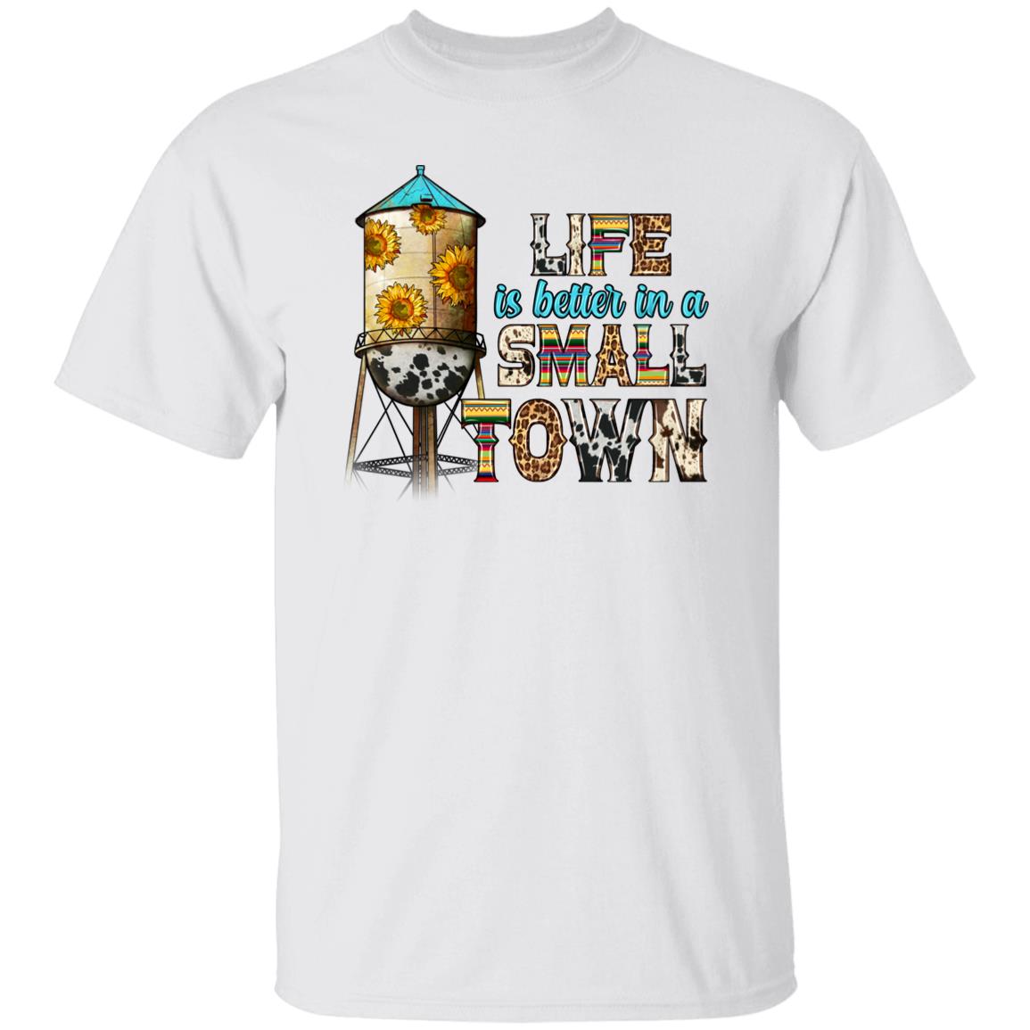 Life is better in a small town T-Shirt gift Western sunflowers small town girl Unisex Tee Sand White Sport Grey-Family-Gift-Planet