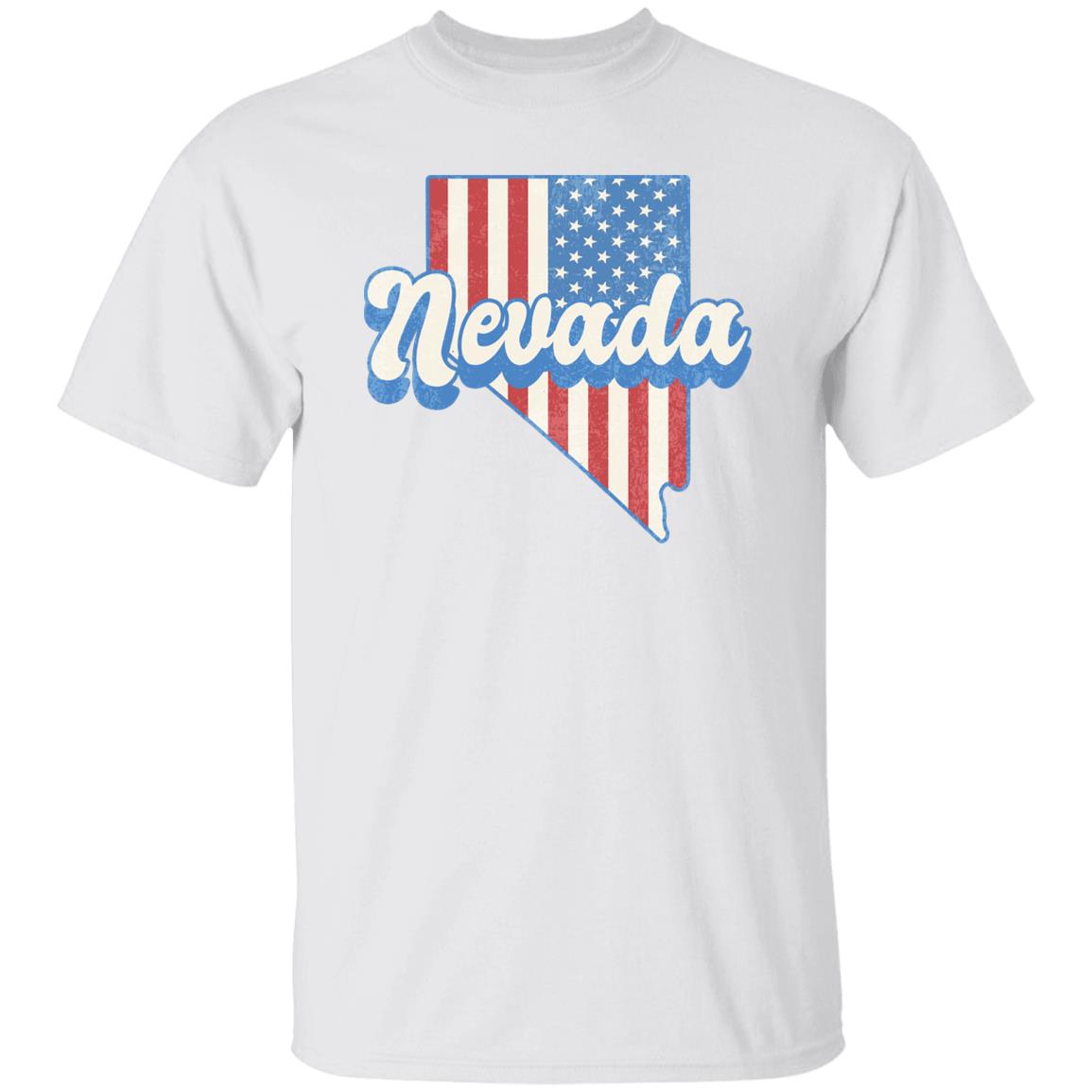 Nevada US flag Unisex T-Shirt American patriotic NV state tee White Ash Blue-White-Family-Gift-Planet