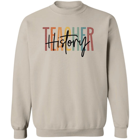 History teacher Sweatshirt Crewneck Unisex Gildan Sand Ash S-2XL-Sand-Family-Gift-Planet