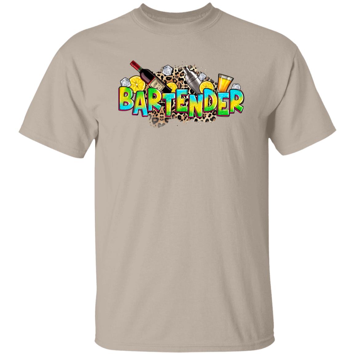 Bartender T-Shirt Barman leopard skin Unisex tee Sand White Sport Grey-Family-Gift-Planet