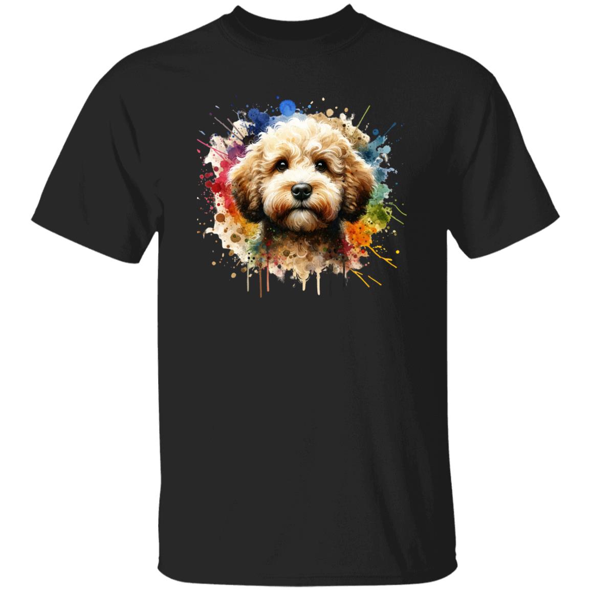 Artistic Lagotto Romagnolo Color Splash Unisex T-shirt Black Navy Dark Heather-Family-Gift-Planet