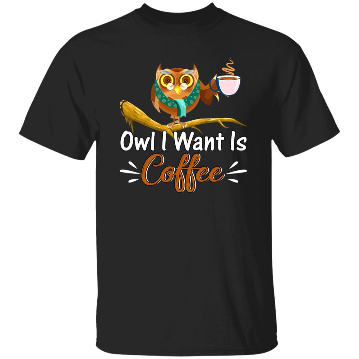 Owl I want is coffee Unisex shirt gift barista coffee lover tee black navy dark heather-Black-Family-Gift-Planet