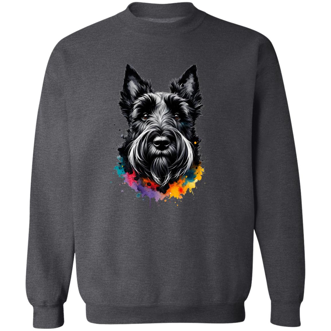 Scottish Terrier dog mom Color Splash Unisex Sweatshirt Black Navy Dark Heather-Family-Gift-Planet