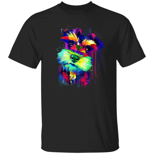 Abstract Watercolor Art Schnauzer dog Unisex shirt S-2XL black navy dark heather-Black-Family-Gift-Planet