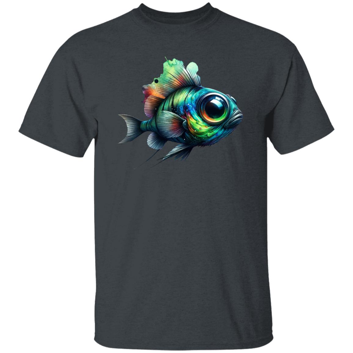 Barreleye Fish spook fish Color Splash Unisex T-shirt Black Navy Dark Heather-Family-Gift-Planet