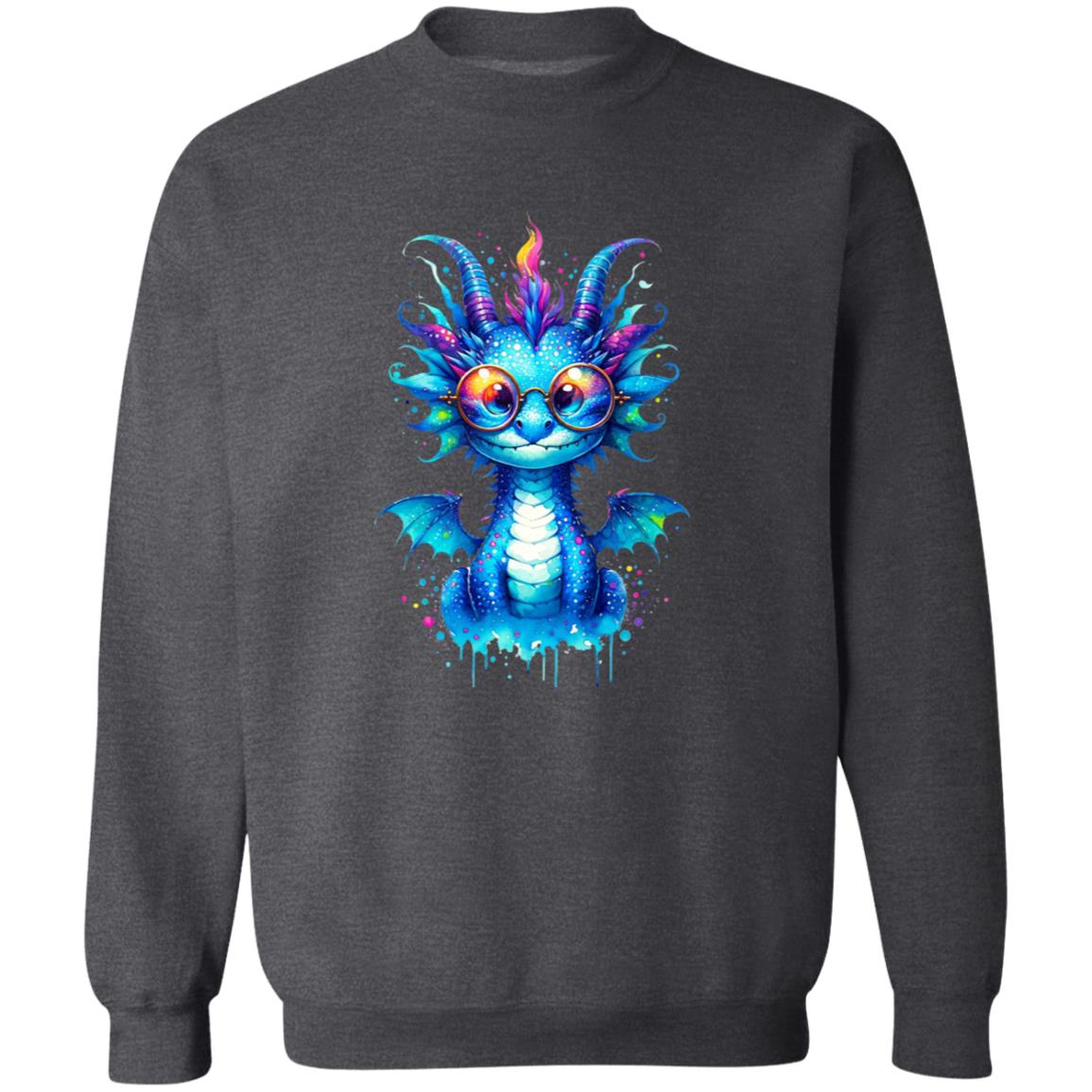 Cool cute Blue dragon 2024 Color Splash Unisex Sweatshirt Black Navy Dark Heather-Family-Gift-Planet