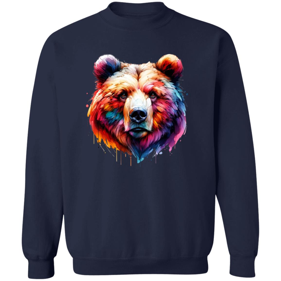 Papa bear colorful Color Splash Unisex Sweatshirt Black Navy Dark Heather-Family-Gift-Planet