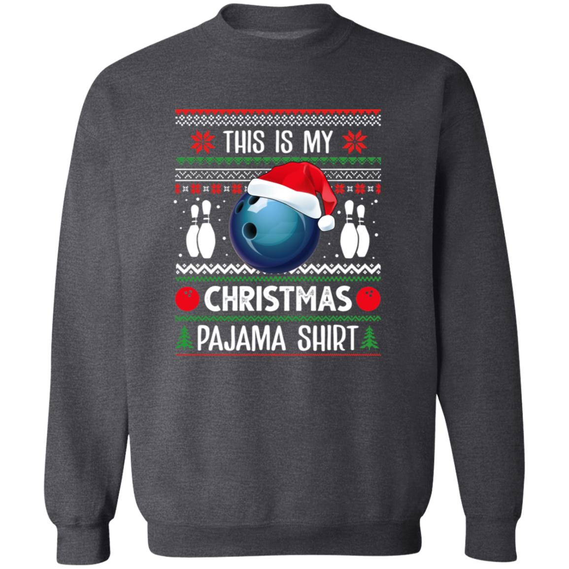 Bowling Christmas Unisex Sweatshirt bowler Ugly sweater Black Dark Heather-Family-Gift-Planet