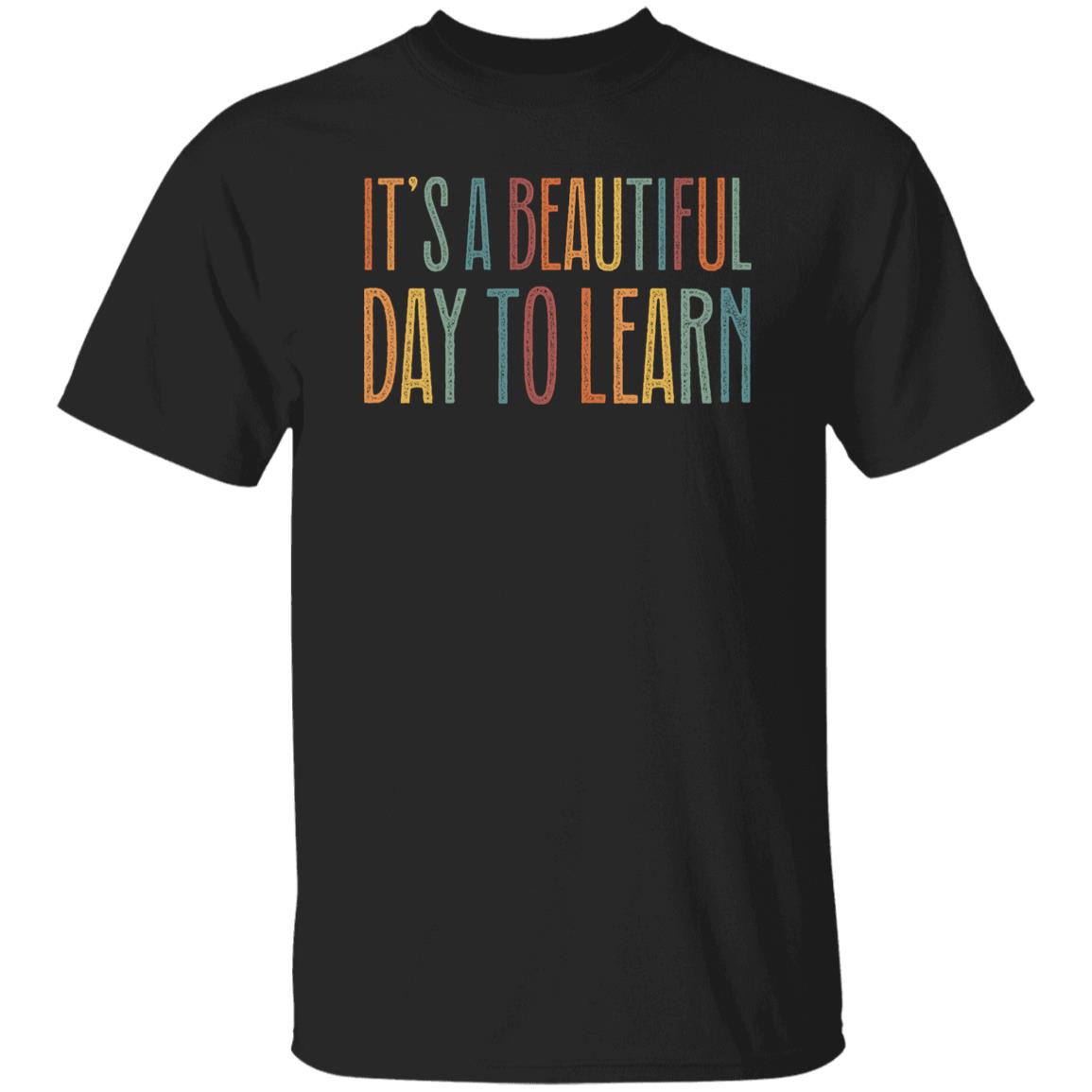 It's a beautiful day to learn Unisex T-Shirt School Teacher tee Black Dark Heather White-Family-Gift-Planet