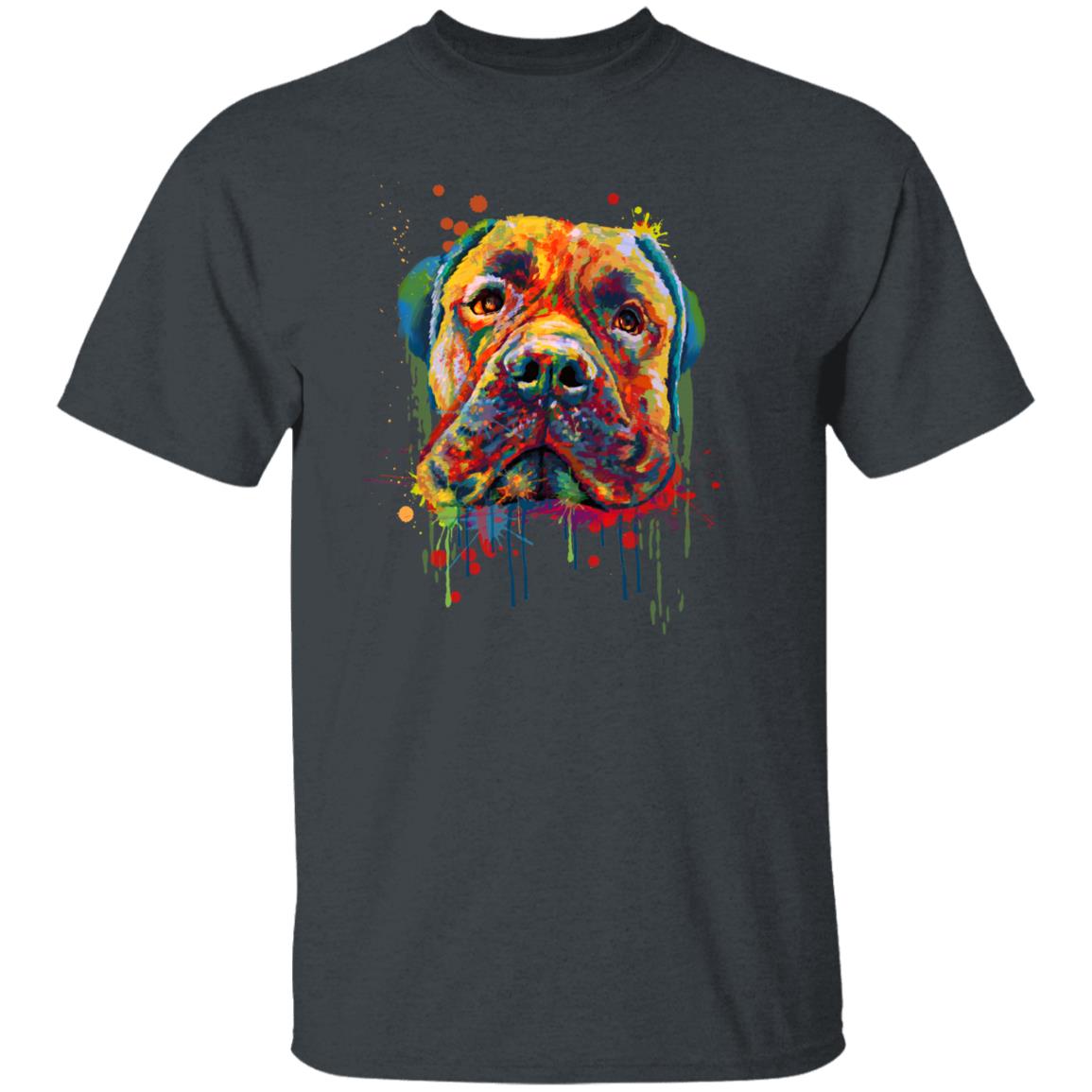 Watercolor Bullmastiff dog Unisex shirt S-2XL black navy dark heather-Dark Heather-Family-Gift-Planet