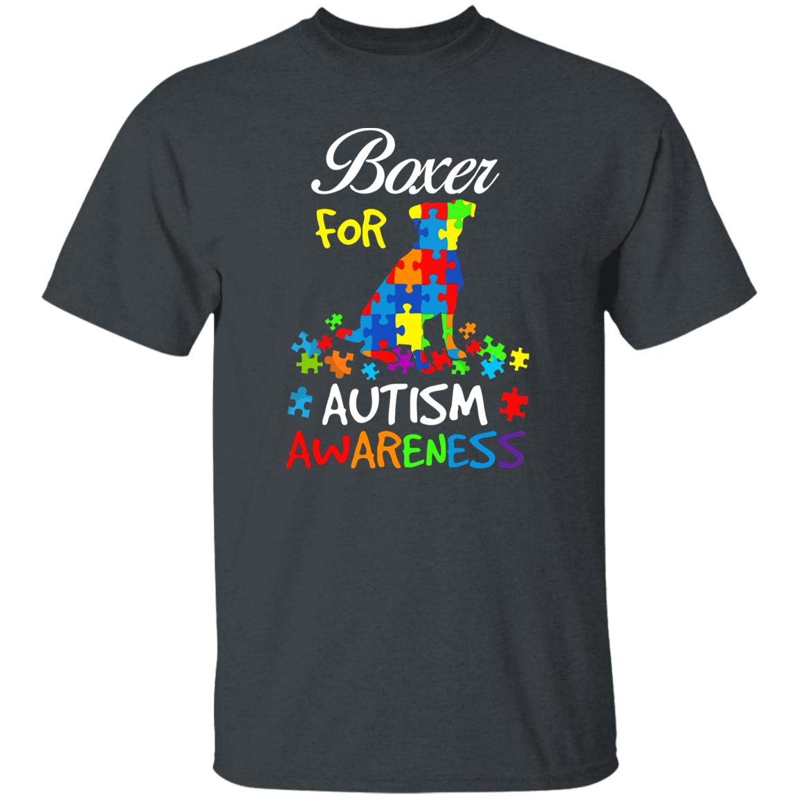 Boxer for autism awareness Unisex T-Shirt gift black dark heather-Family-Gift-Planet