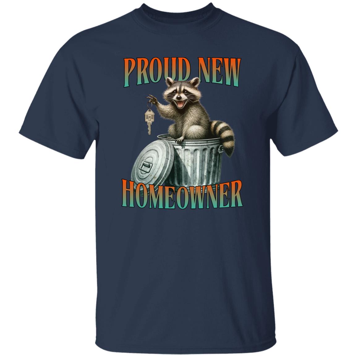 Proud new Homeowner T-Shirt humorous gift for housewarming party Unisex tee Black Navy Dark Heather-Family-Gift-Planet