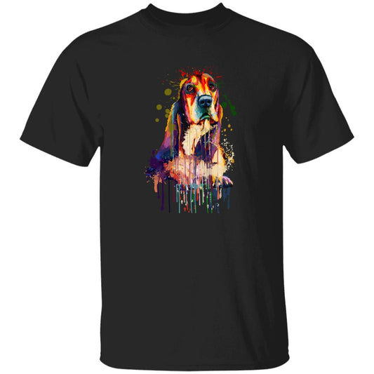 Digital Art Basset Hound dog Unisex shirt S-2XL black navy dark heather-Black-Family-Gift-Planet