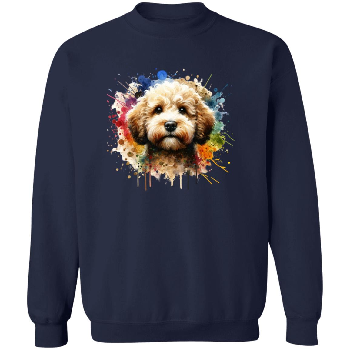 Artistic Lagotto Romagnolo Color Splash Unisex Sweatshirt Black Navy Dark Heather-Family-Gift-Planet