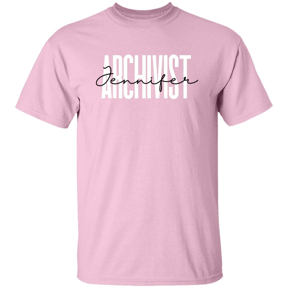Personalized Archivist Unisex T-shirt Custom name Archival science Sand Blue Pink-Family-Gift-Planet