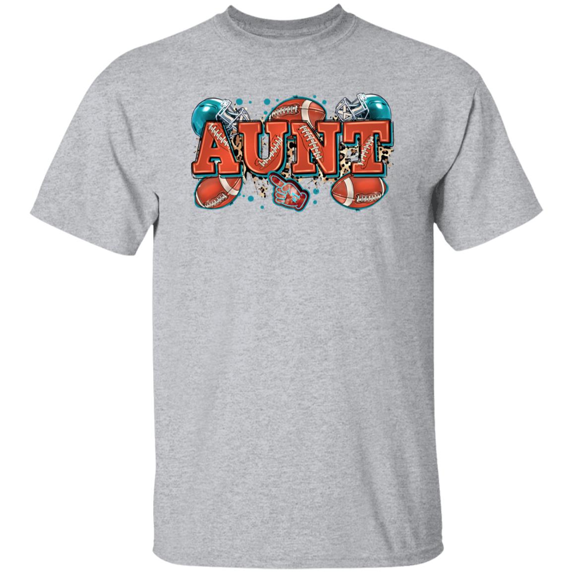 American football Aunt T-Shirt Rugby auntie Unisex tee Sand White Sport Grey-Family-Gift-Planet