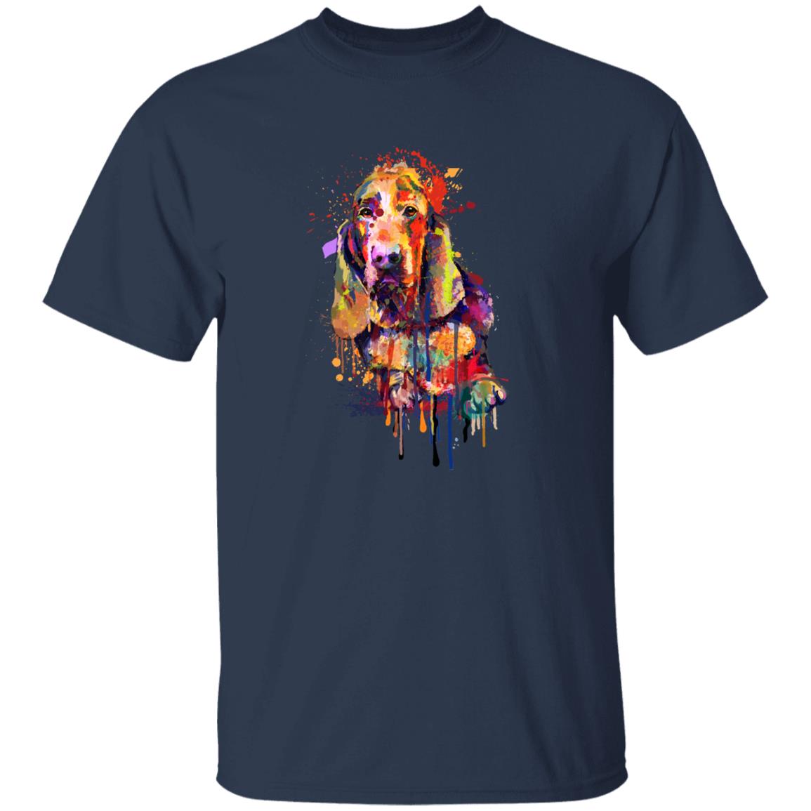 Watercolor Art Basset Hound dog Unisex shirt S-2XL black navy dark heather-Navy-Family-Gift-Planet