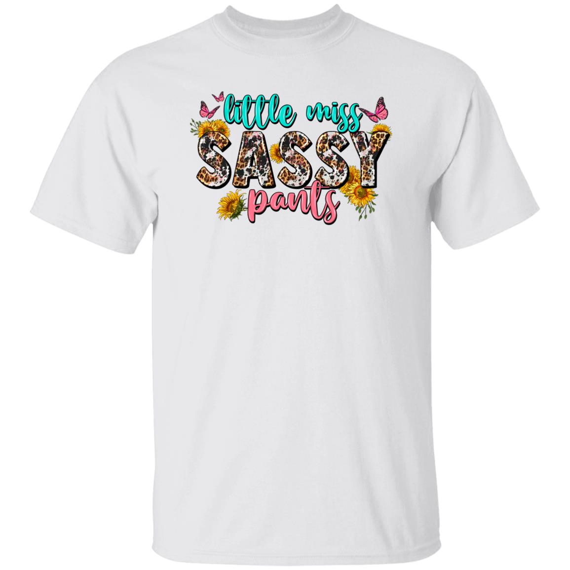 Little miss sassy pants T-Shirt gift sunflowers butterfly girl Unisex Tee Sand White Sport Grey-Family-Gift-Planet