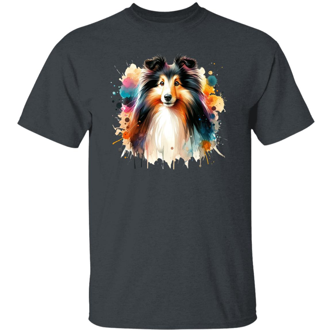 Shetland Sheepdog dog mama Color Splash Unisex T-shirt Black Navy Dark Heather-Family-Gift-Planet