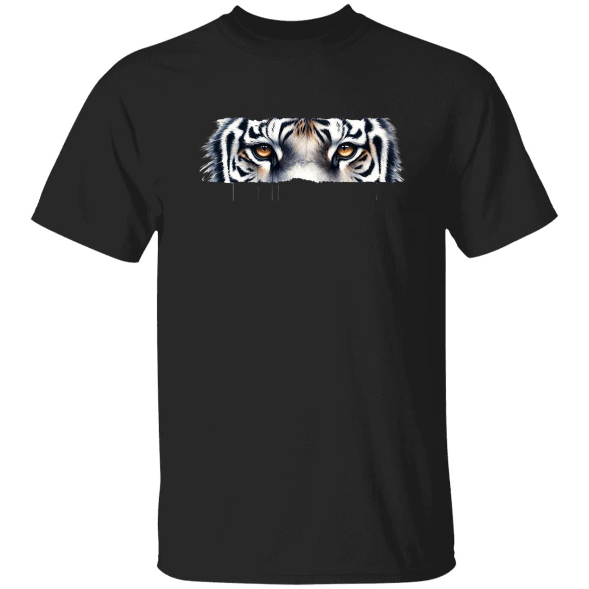 White Tiger Eyes Unisex T-shirt Black Navy Dark Heather-Family-Gift-Planet