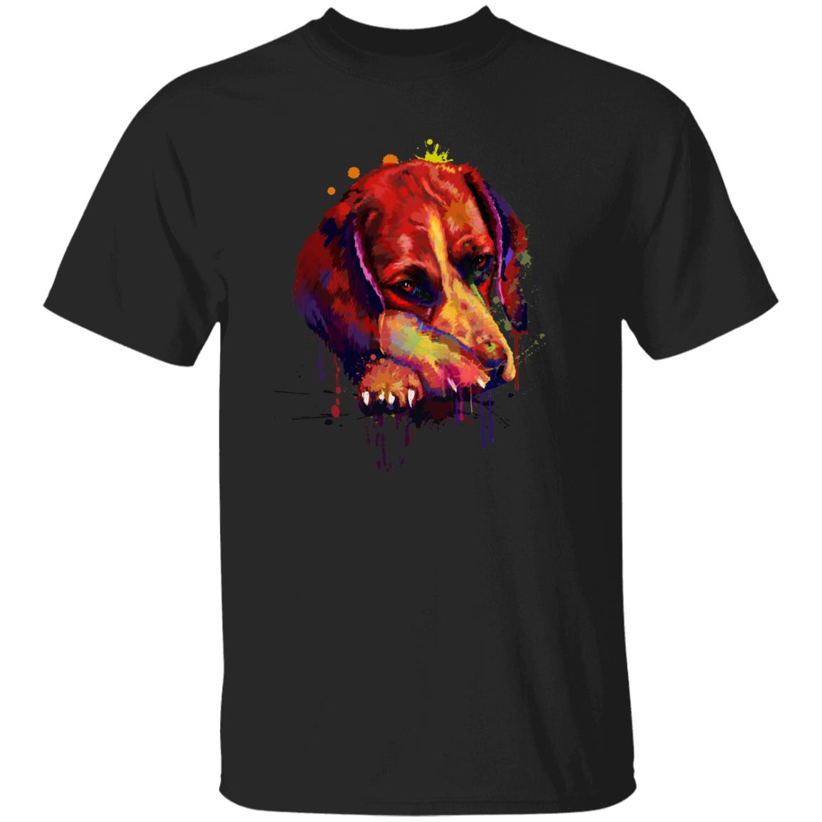 Watercolor Painting Beagle dog Unisex shirt S-2XL black navy dark heather-Black-Family-Gift-Planet