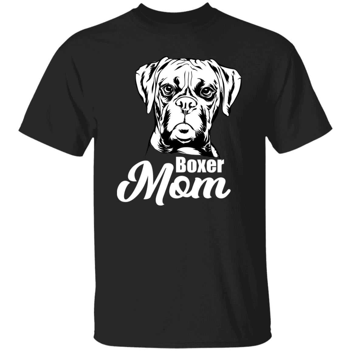 Boxer Mom Unisex T-Shirt gift Boxer dog owner tee black dark heather-Family-Gift-Planet