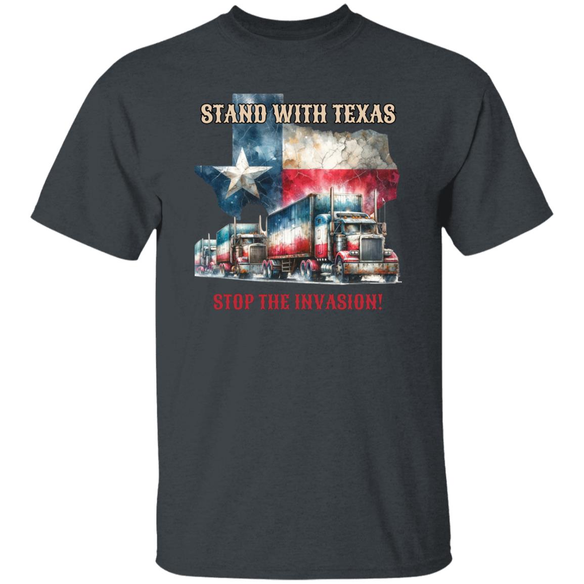 Stand with Texas Stop the invasion Unisex Tshirt border truck Texas black-Family-Gift-Planet