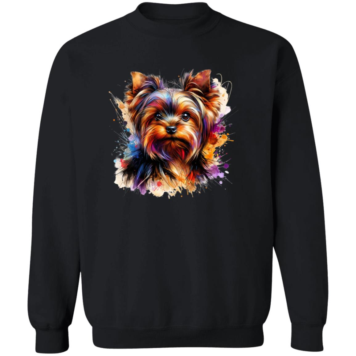 Yorkshire Terrier Color Splash Unisex Sweatshirt Black Navy Dark Heather-Family-Gift-Planet
