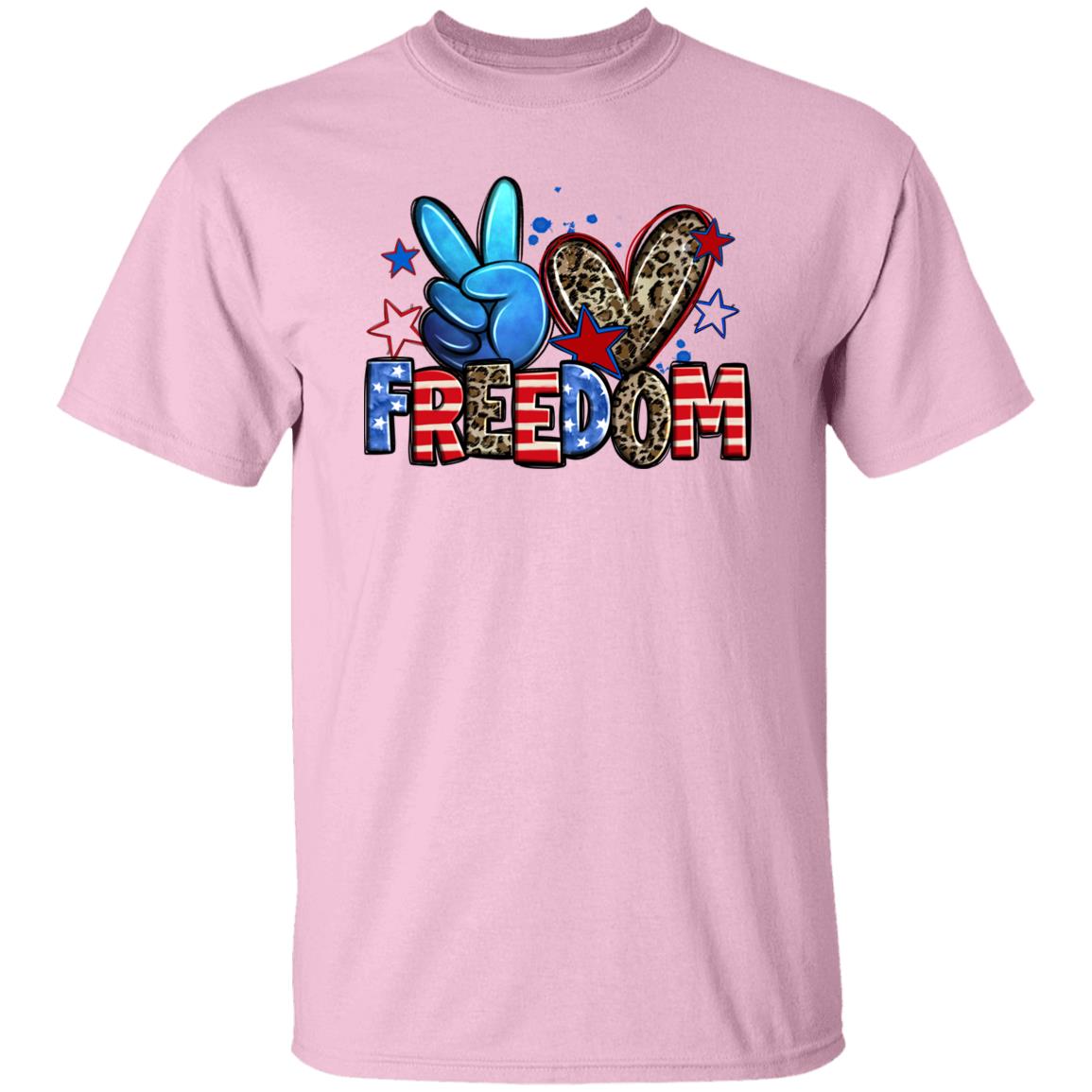 Peace Love Freedom T-shirt gift America Independence Day July 4th tee-Family-Gift-Planet