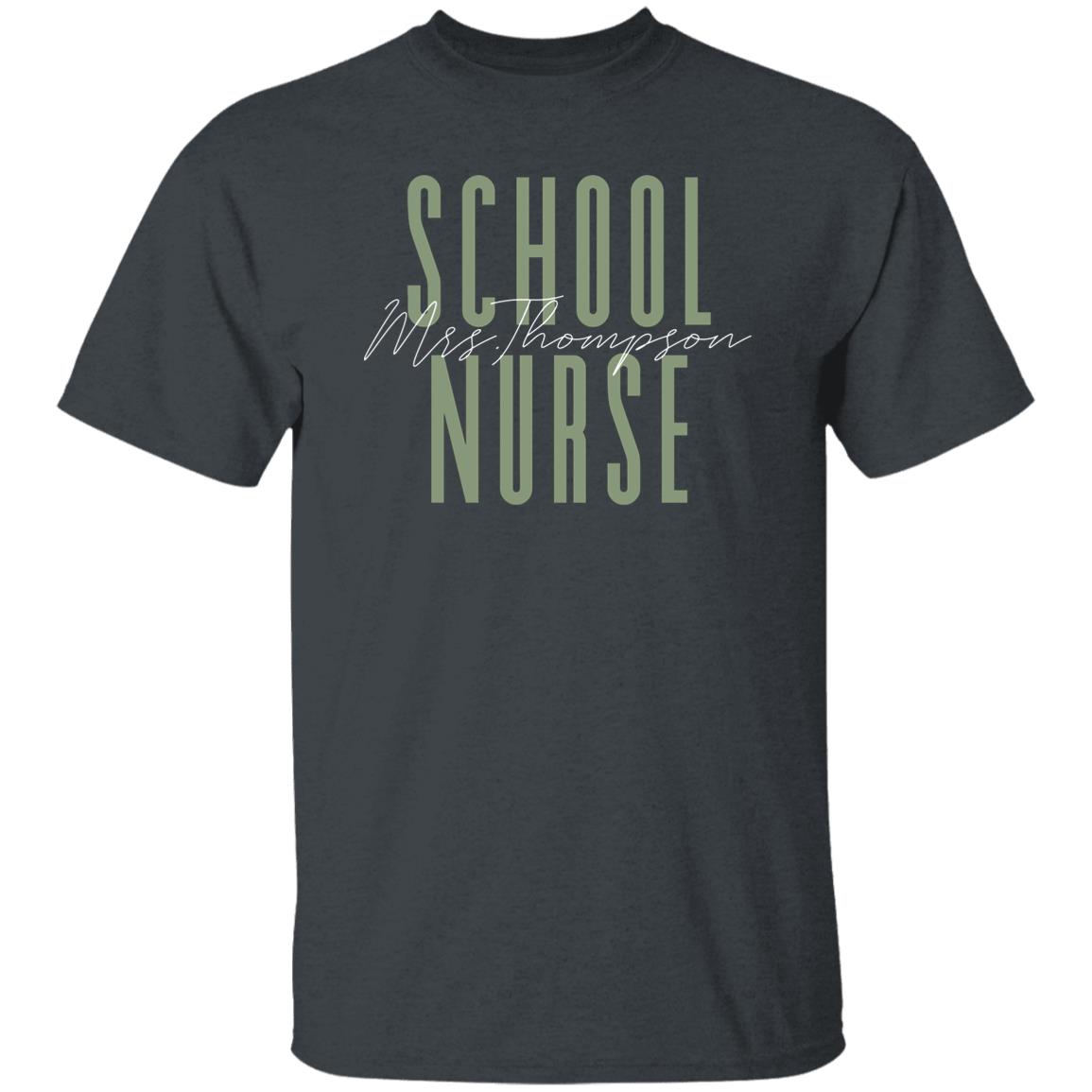 School Nurse T-Shirt gift Back to School Customized Unisex tee Black Navy Dark Heather-Family-Gift-Planet