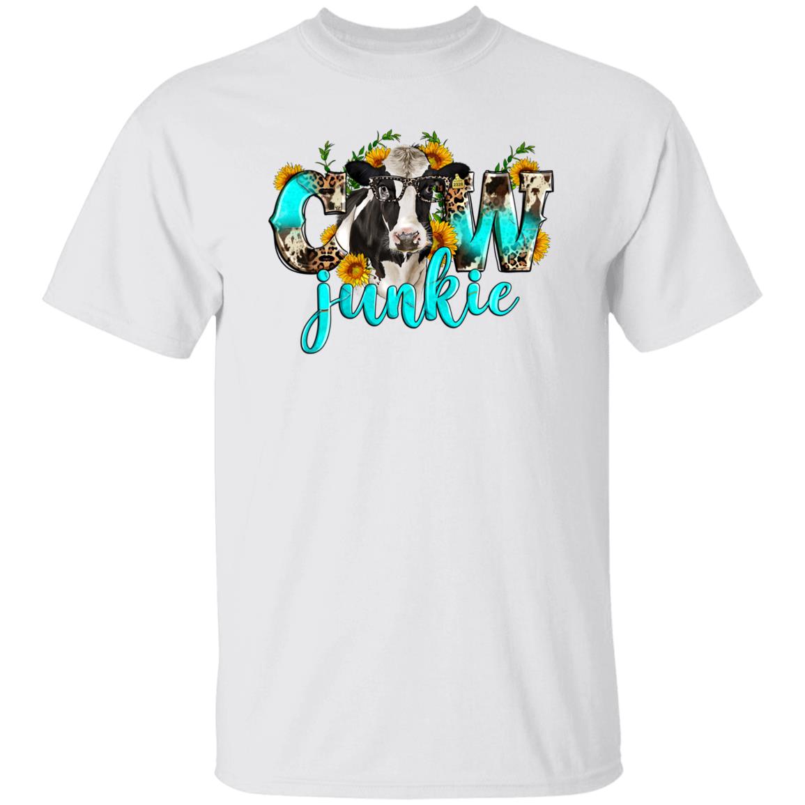 Cow junkie T-Shirt Farm cow lover sunflower Western Unisex tee White Sand Sport Grey-Family-Gift-Planet