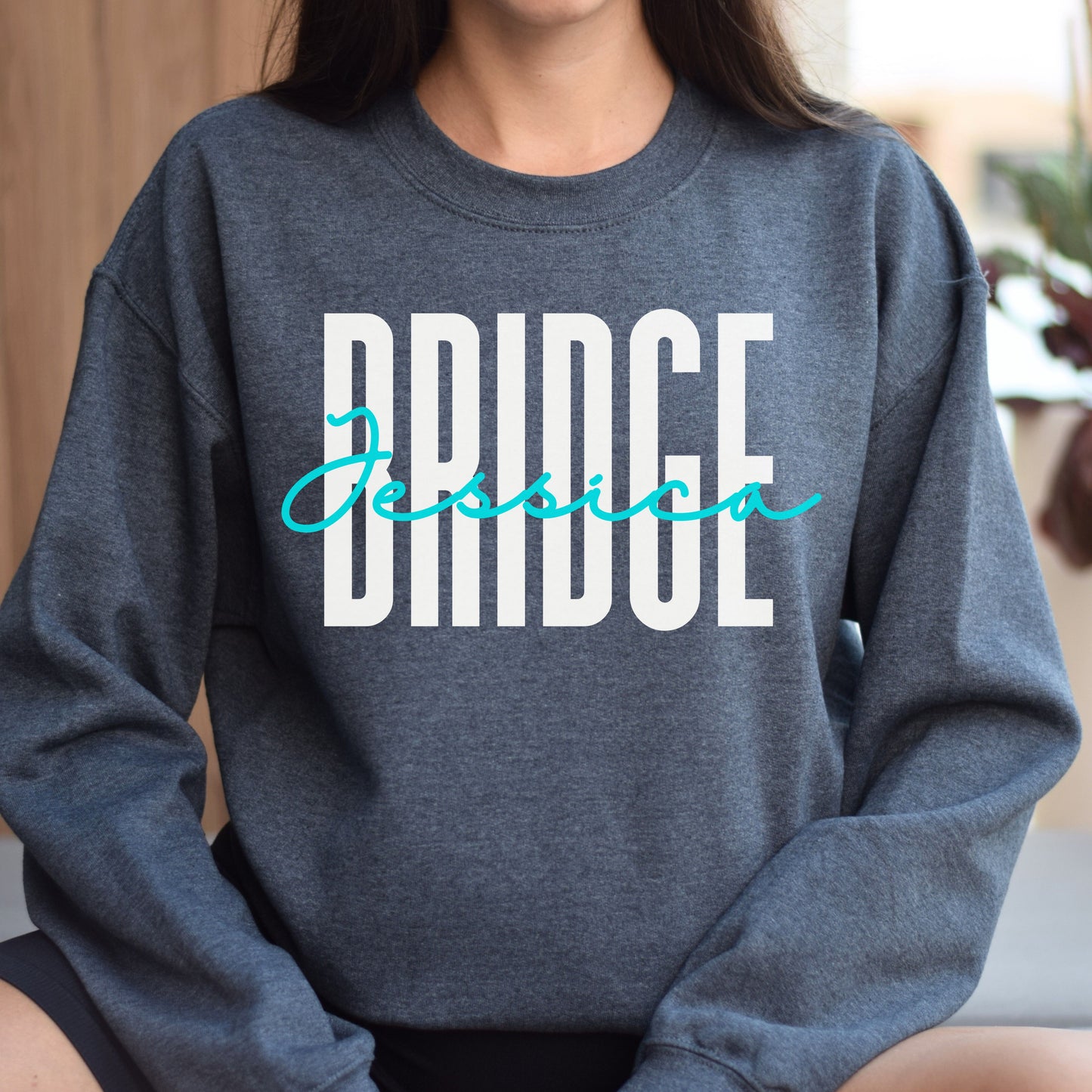 Personalized Bridge Unisex Sweatshirt Custom name card game bridge Sand Black Dark Heather-Dark Heather-Family-Gift-Planet