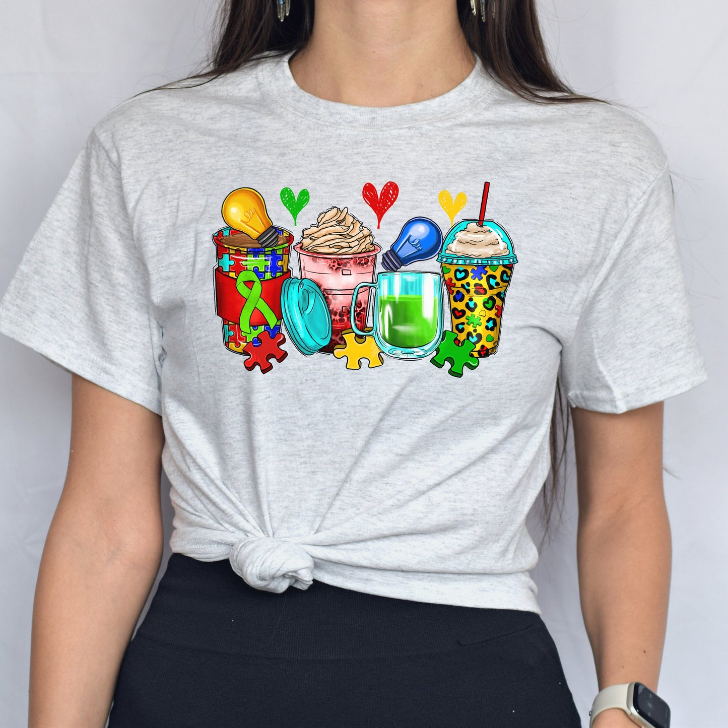 Autism awareness and coffee cups unisex tshirt S-5XL-Family-Gift-Planet