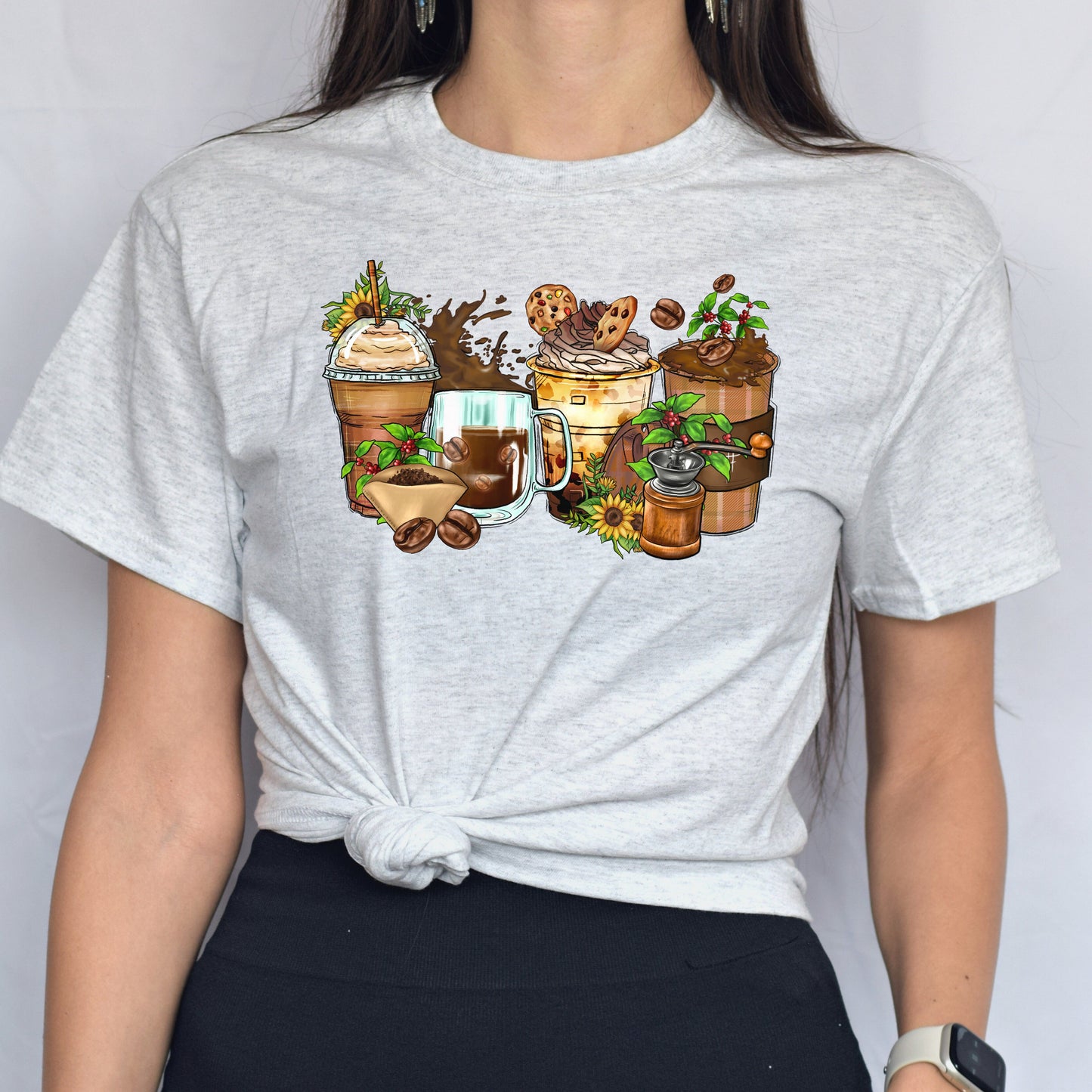 Coffee lover coffee cups unisex tshirt barista tee S-5XL-Family-Gift-Planet