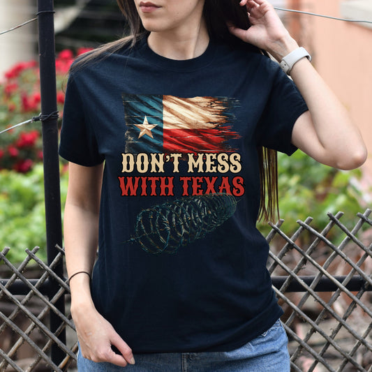 Don't Mess with Texas Unisex Tshirt border truck Texas black Sand Dark Heather-Black-Family-Gift-Planet