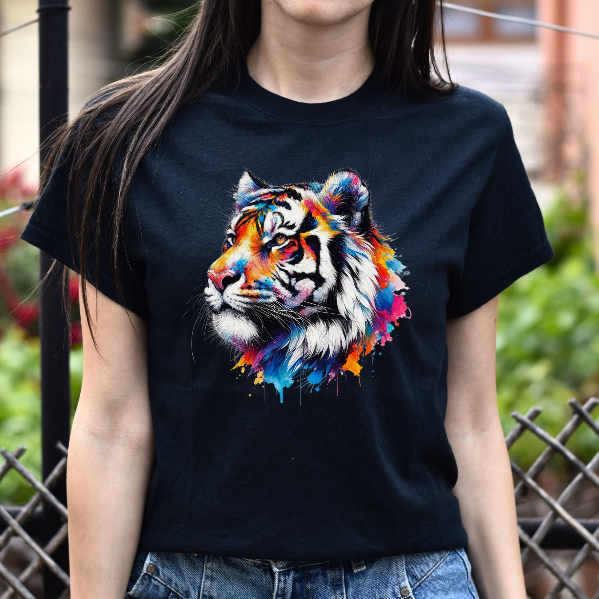 Wildlife tiger whisperer Unisex T-shirt Black Navy Dark Heather-Black-Family-Gift-Planet