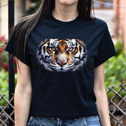 Wild life tiger Color Splash Unisex T-shirt Black Navy Dark Heather-Black-Family-Gift-Planet
