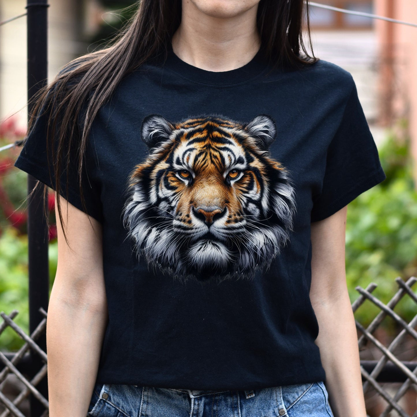 Strong Spirit Tiger Unisex T-shirt Black Navy Dark Heather-Black-Family-Gift-Planet