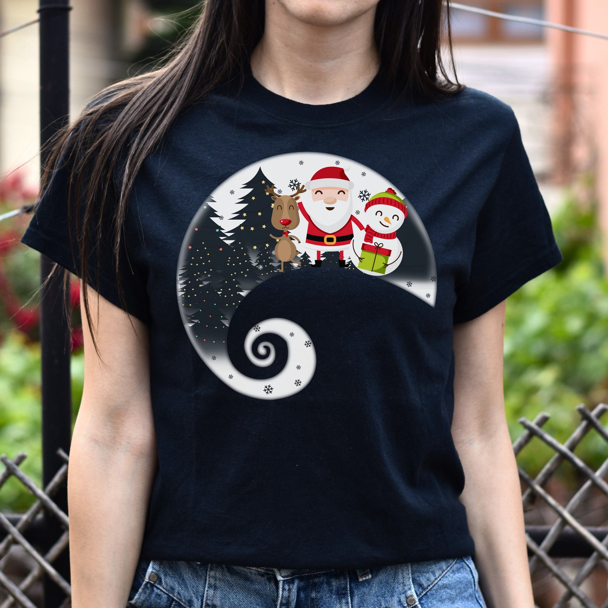 Cute Christmas Unisex shirt winter Holiday tee Black Dark Heather-Family-Gift-Planet