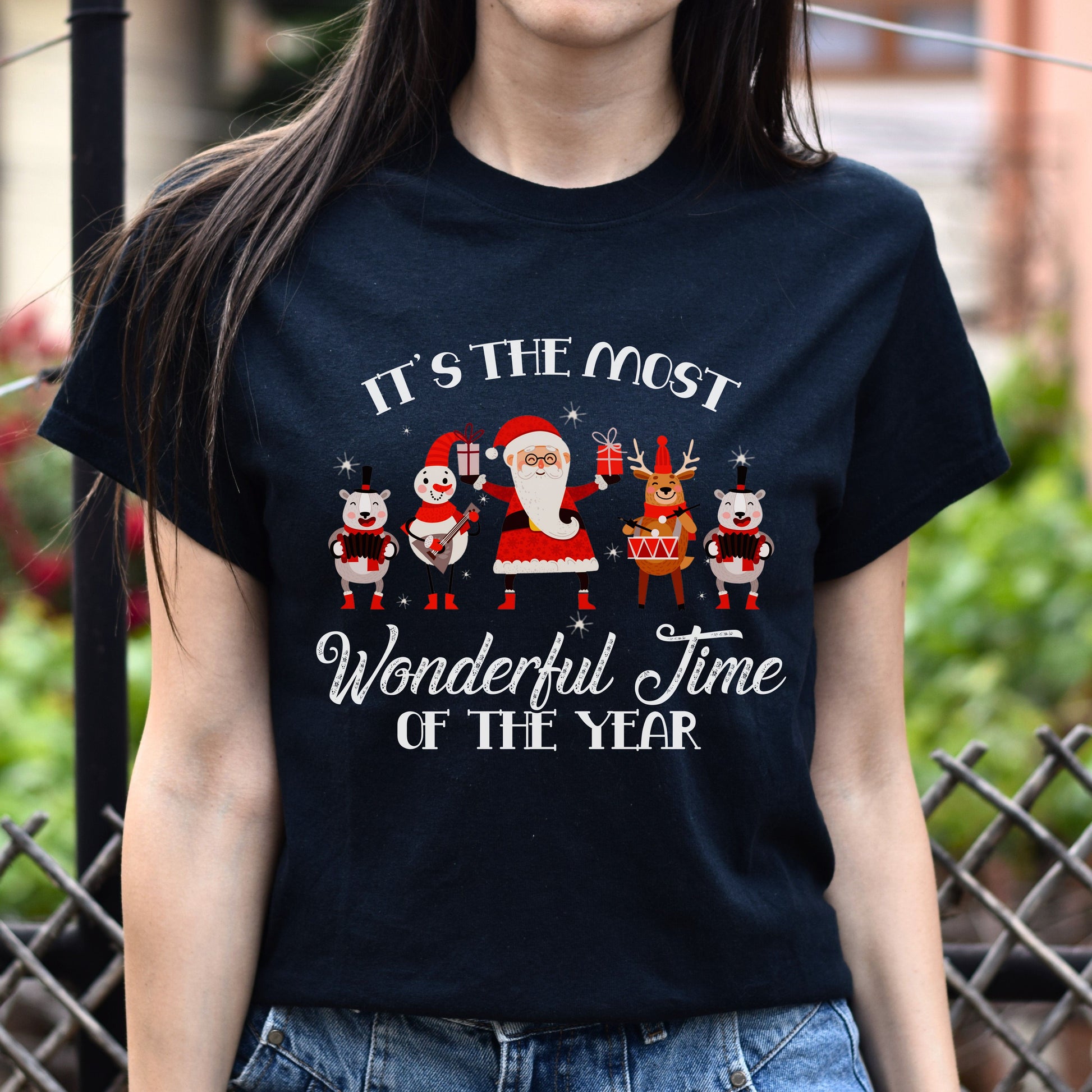 Christmas Unisex shirt Most wonderful time of the year Holiday tee Black Dark Heather-Family-Gift-Planet