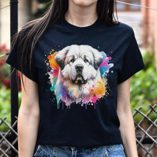 Akbash Dog mama Color Splash Unisex T-shirt Black Navy Dark Heather-Black-Family-Gift-Planet