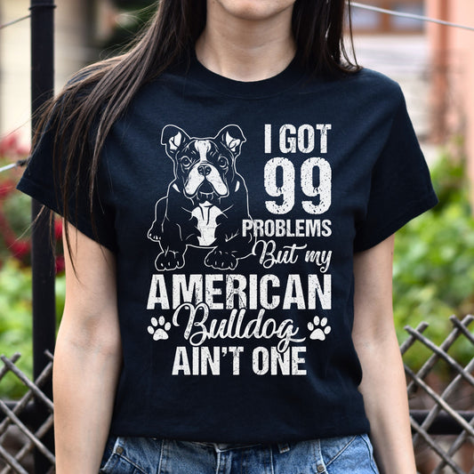 Funny American bulldog owner Unisex t-shirt gift black navy dark heather-Black-Family-Gift-Planet
