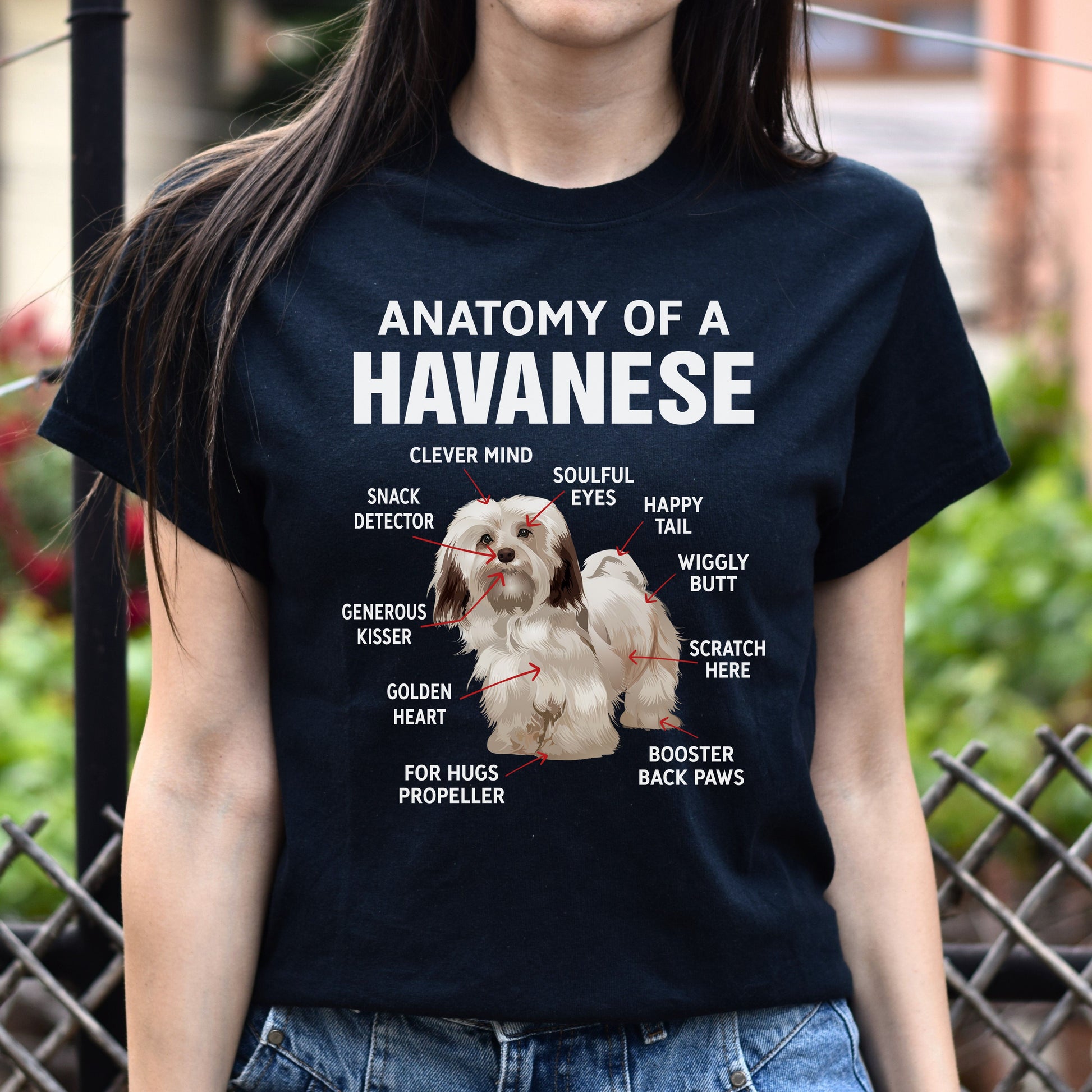 Anatomy of a Havanese Unisex T-Shirt gift Havanese dog owner tee black dark heather-Family-Gift-Planet