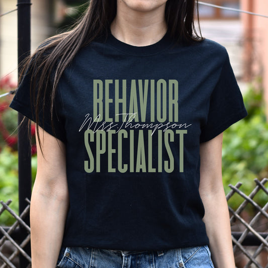Behavior Specialist T-Shirt gift Behavior Analyst therapist Customized Unisex tee Black Navy Dark Heather-Black-Family-Gift-Planet